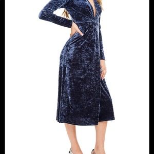 ASTR, Large, Blue Velvet Dress